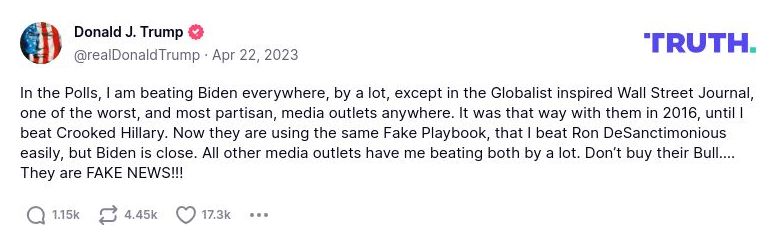 Post image from Donald Trump