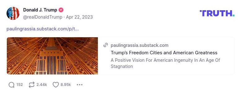 Post image from Donald Trump