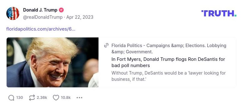 Post image from Donald Trump