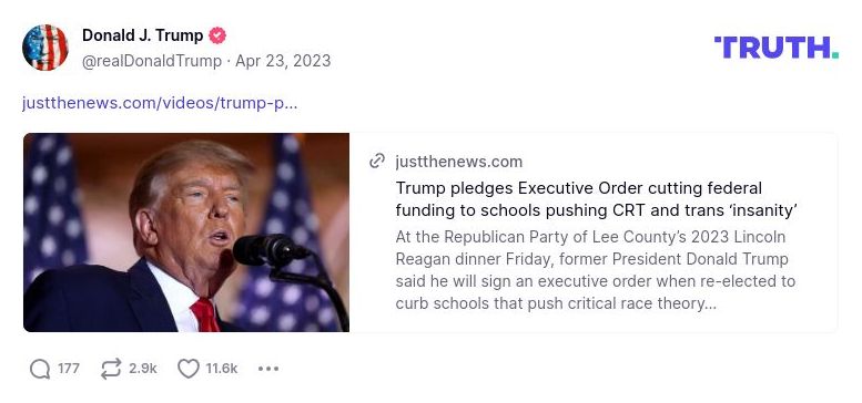 Post image from Donald Trump