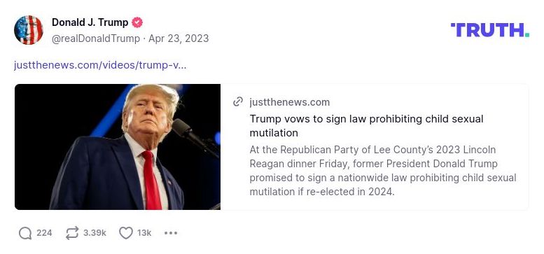 Post image from Donald Trump