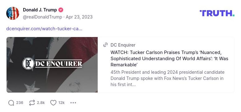 Post image from Donald Trump