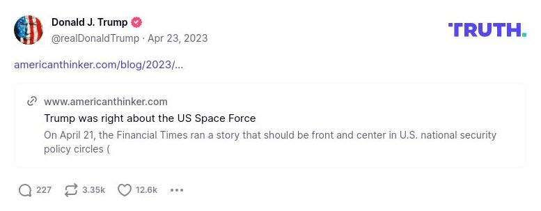 Post image from Donald Trump