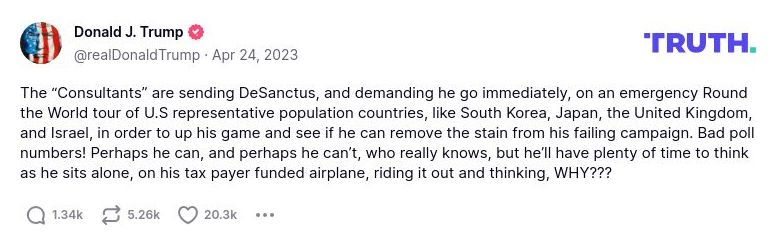 Post preview from Donald Trump