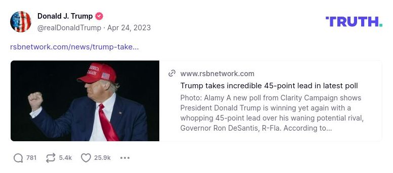 Post image from Donald Trump