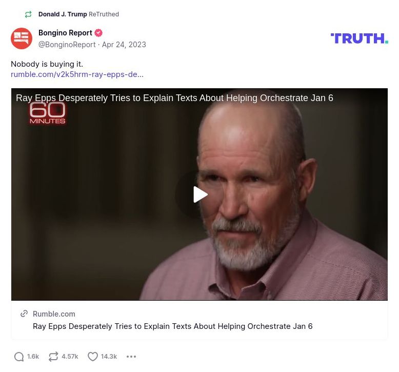 Post image from Donald Trump