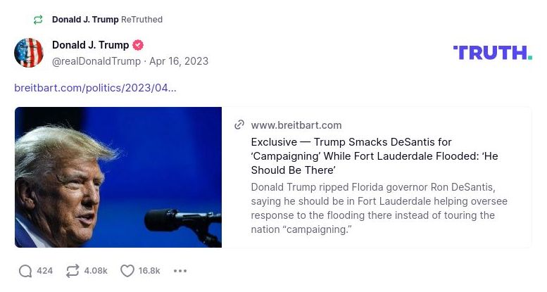 Post image from Donald Trump