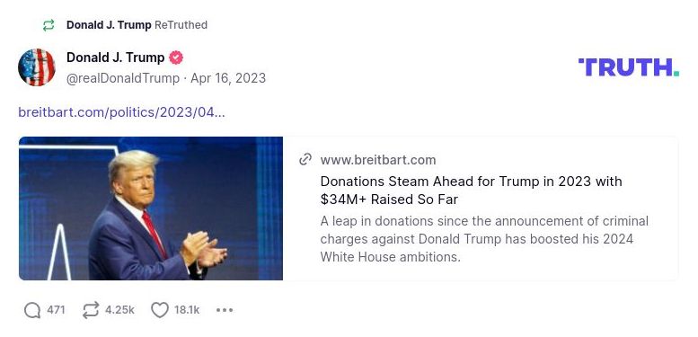 Post image from Donald Trump