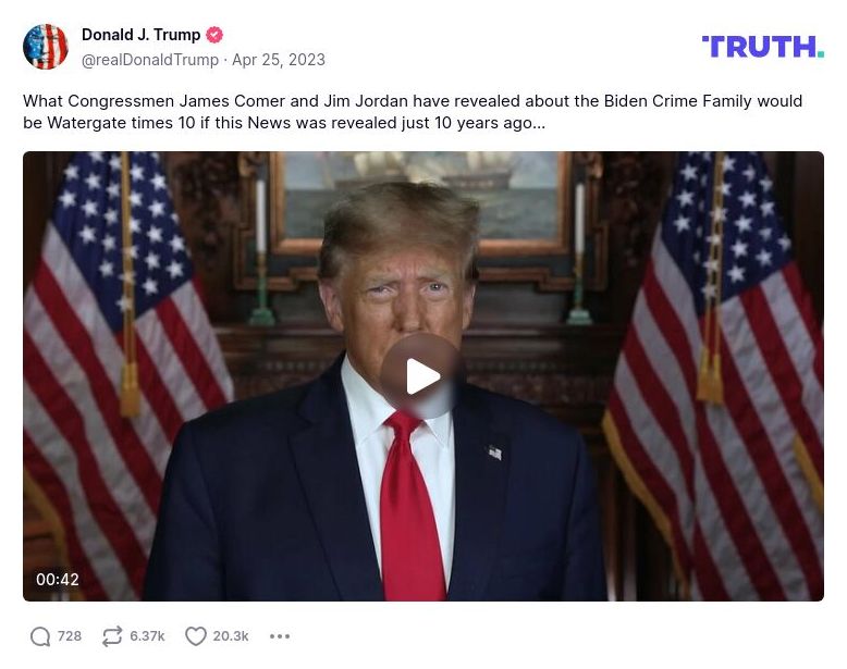 Post image from Donald Trump