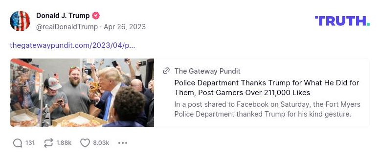 Post image from Donald Trump