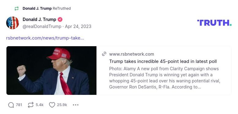 Post image from Donald Trump