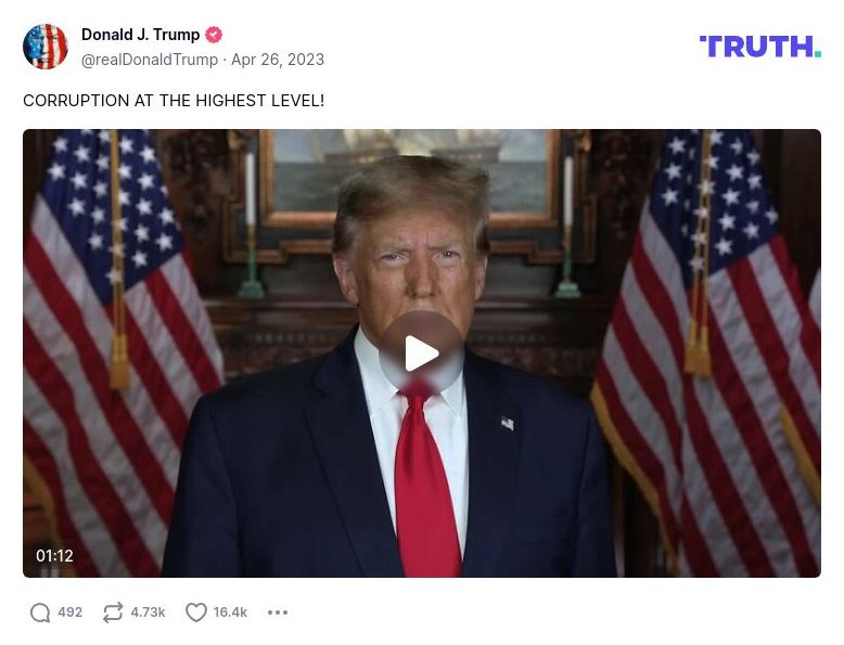 Post image from Donald Trump