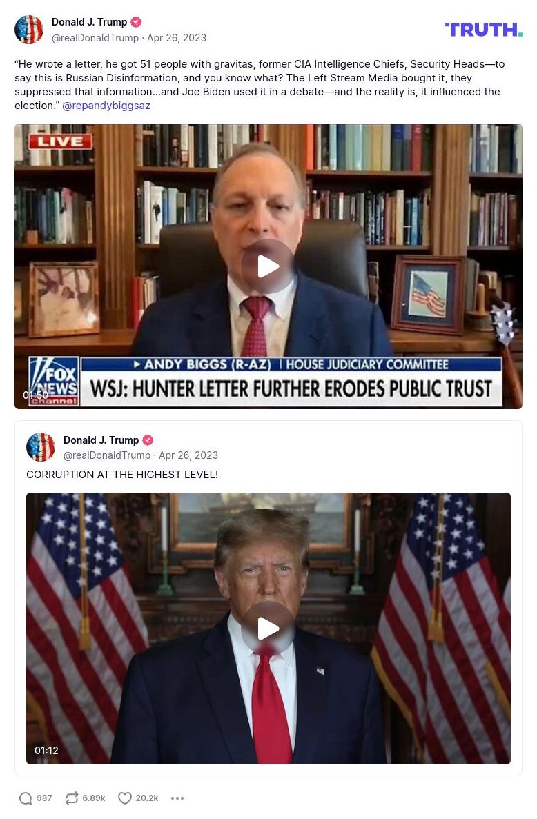 Post image from Donald Trump