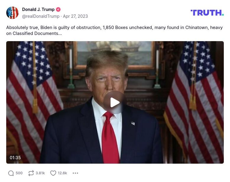 Post image from Donald Trump