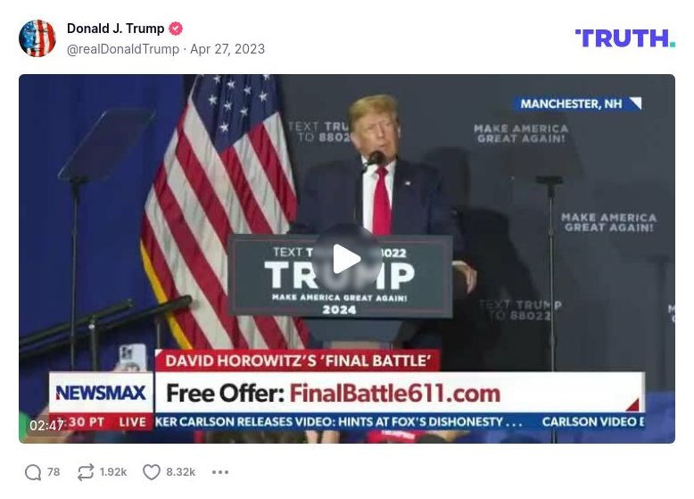 Post image from Donald Trump