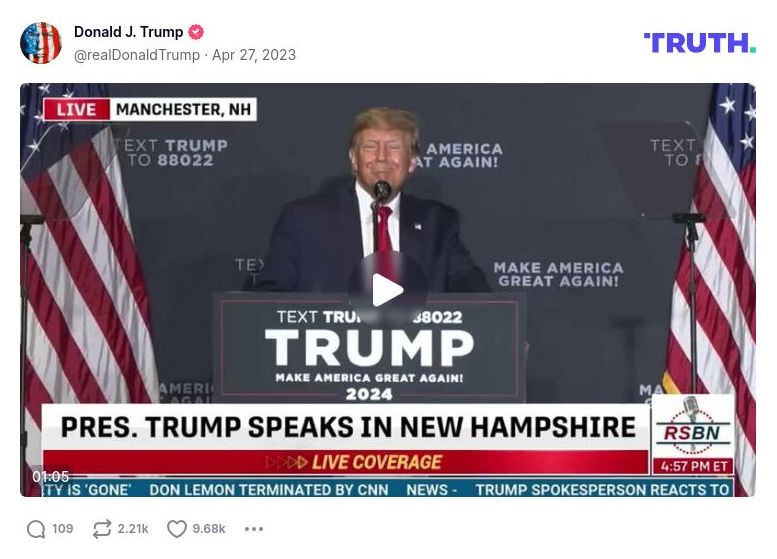 Post image from Donald Trump