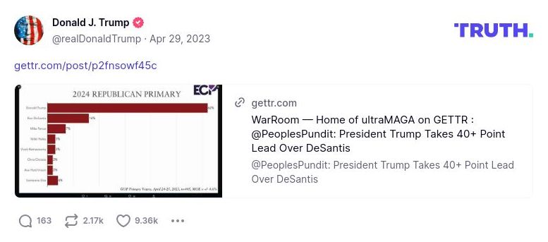 Post image from Donald Trump