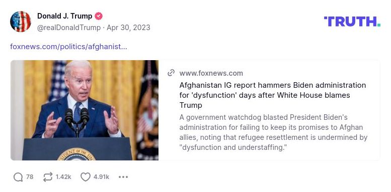 Post image from Donald Trump