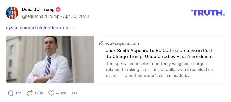 Post image from Donald Trump