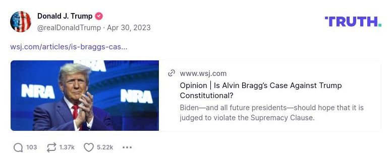 Post image from Donald Trump