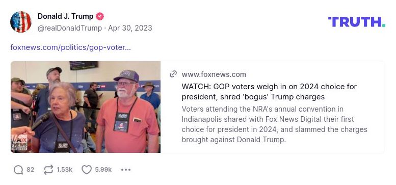 Post image from Donald Trump