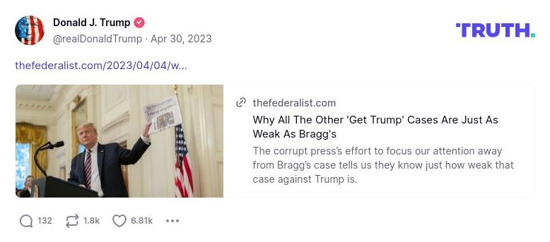 Post image from Donald Trump