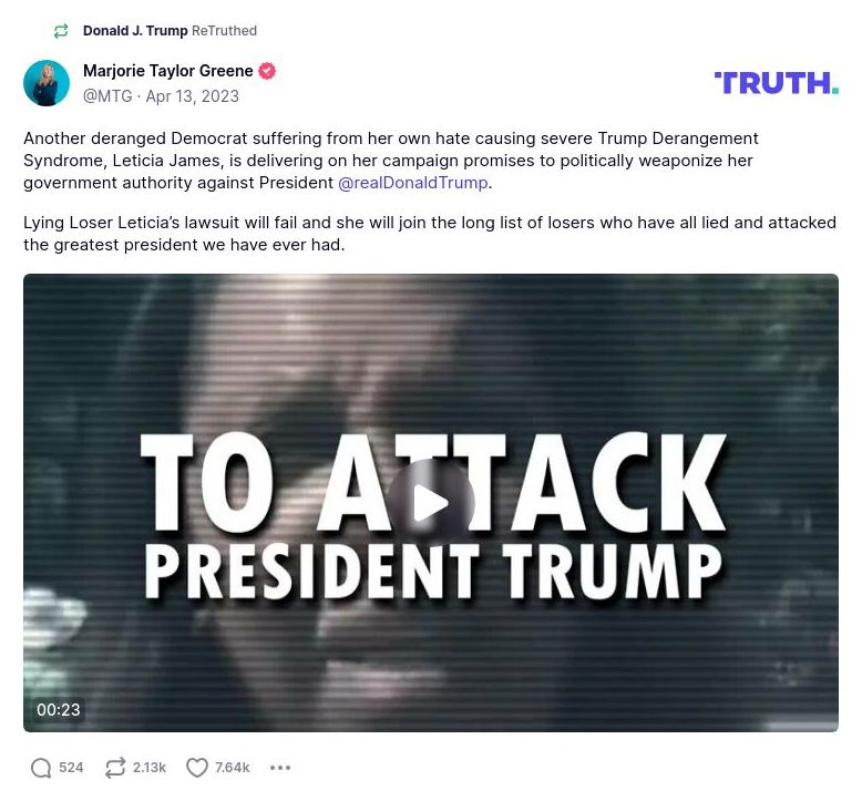 Post image from Donald Trump