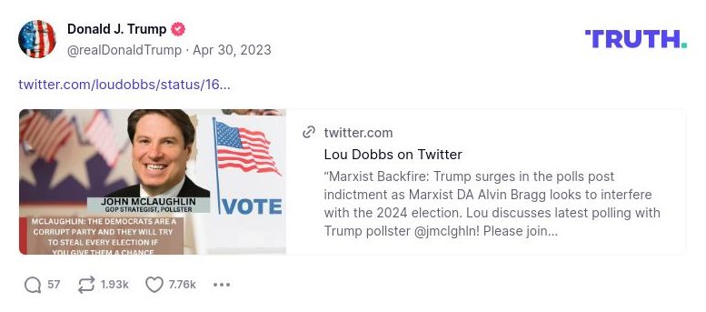 Post image from Donald Trump