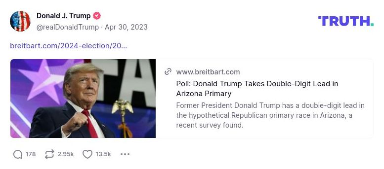 Post image from Donald Trump