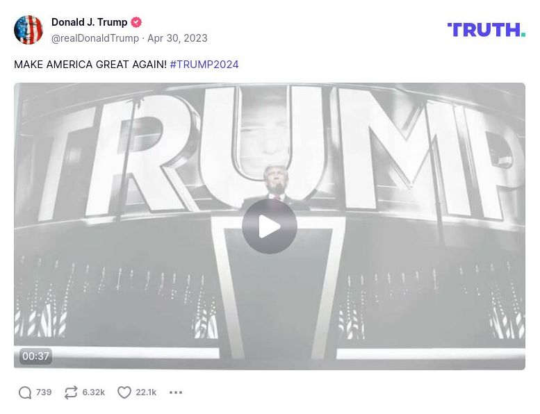 Post image from Donald Trump