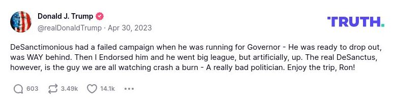 Post image from Donald Trump