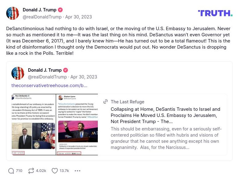 Post preview from Donald Trump