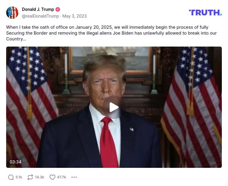 Post image from Donald Trump