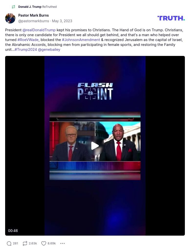 Post preview from Donald Trump