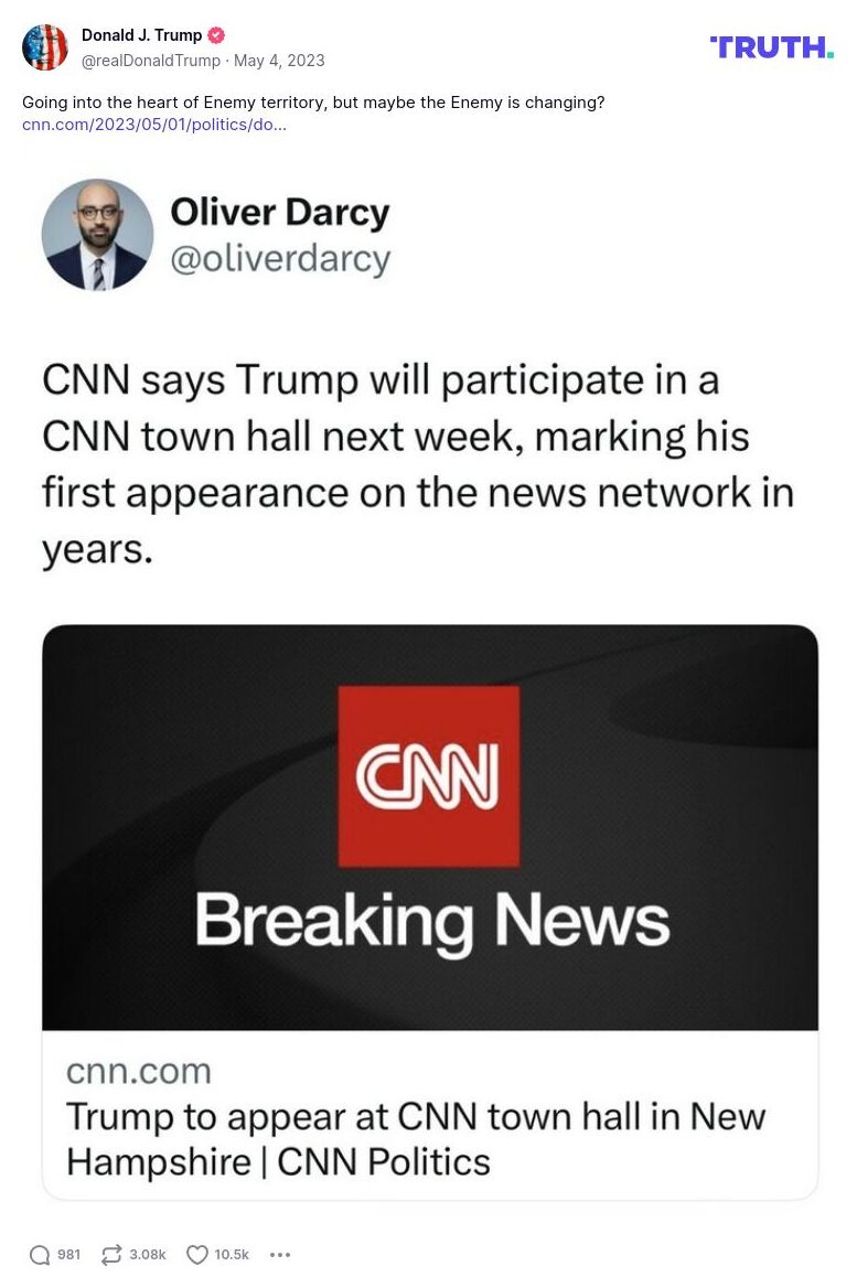 Post preview from Donald Trump