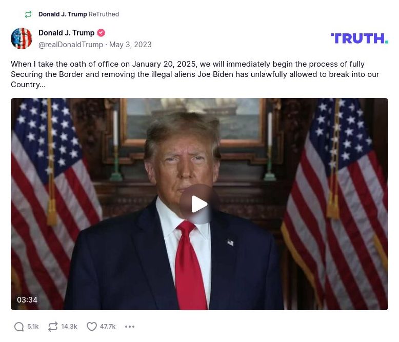 Post image from Donald Trump