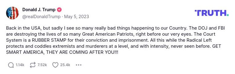 Post image from Donald Trump