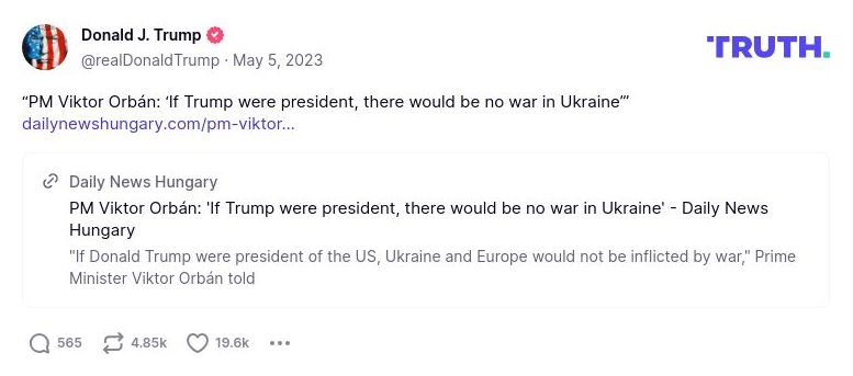 Post preview from Donald Trump