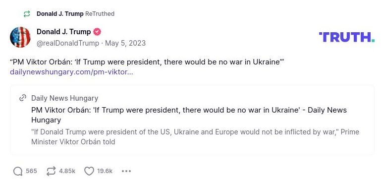 Post preview from Donald Trump