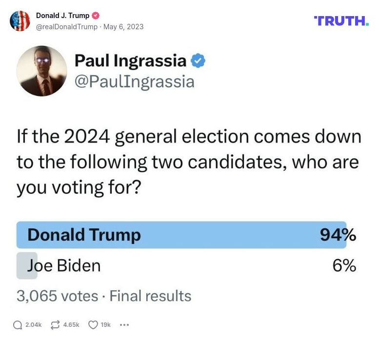 Post image from Donald Trump