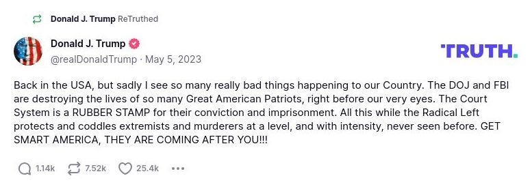 Post image from Donald Trump