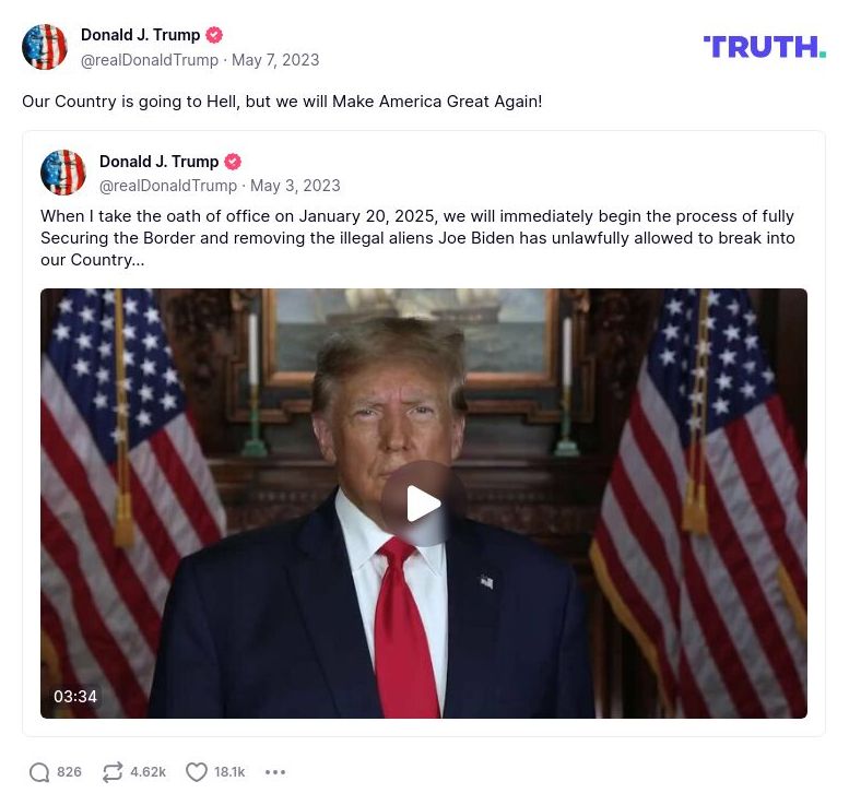 Post image from Donald Trump