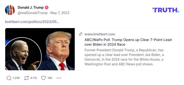 Post image from Donald Trump