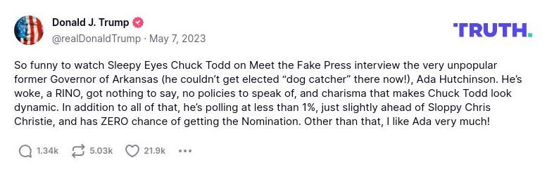 Post image from Donald Trump