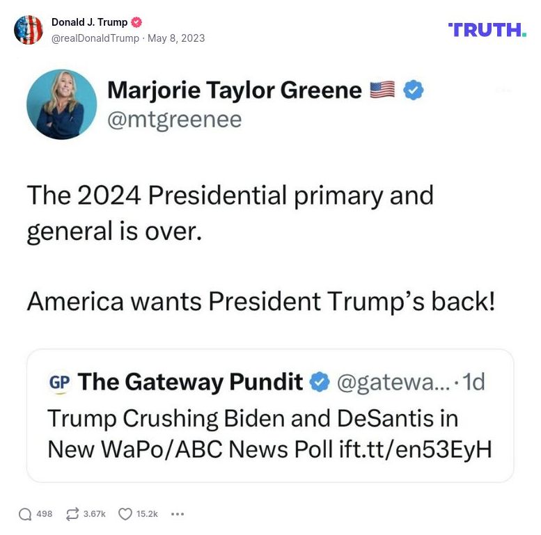 Post image from Donald Trump