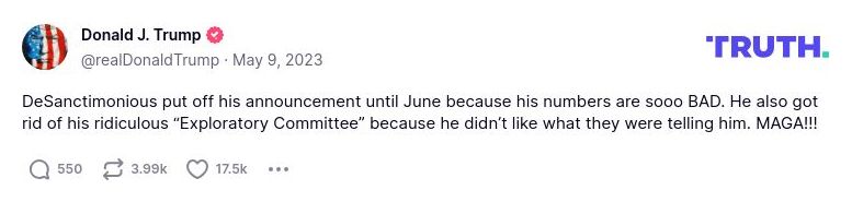 Post image from Donald Trump