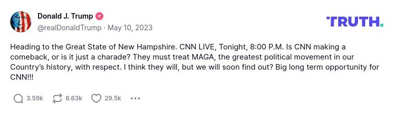 Post preview from Donald Trump