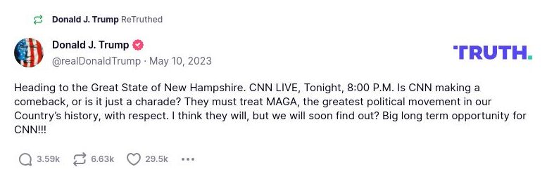 Post preview from Donald Trump