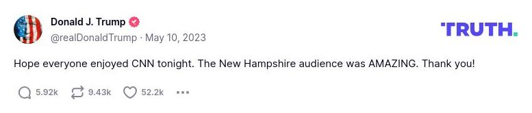 Post preview from Donald Trump