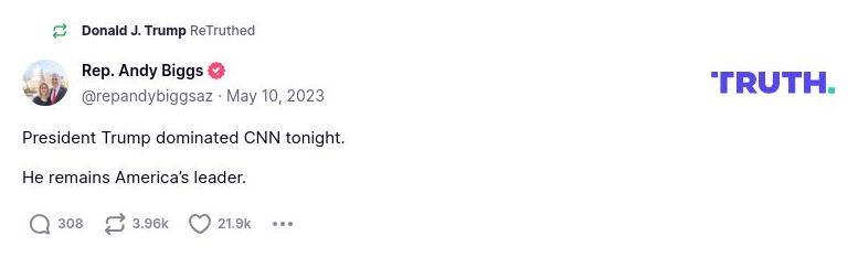 Post preview from Donald Trump